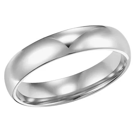 10K White Gold 4mm Comfort Fit Plain Wedding Band