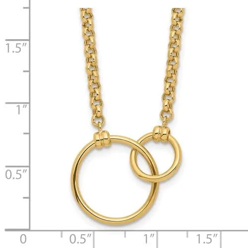 10K Yellow Gold Linked Circle Necklace