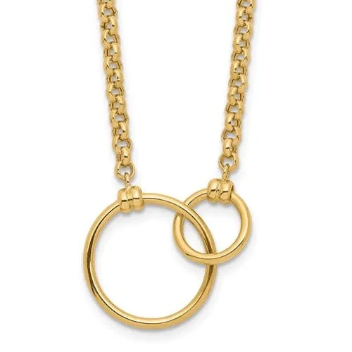 10K Yellow Gold Linked Circle Necklace