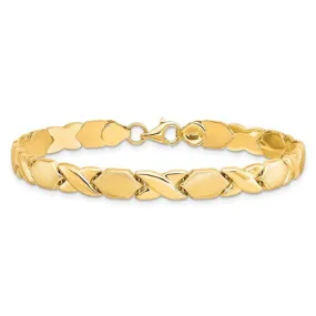 10k Yellow Gold "X & O" Bracelet