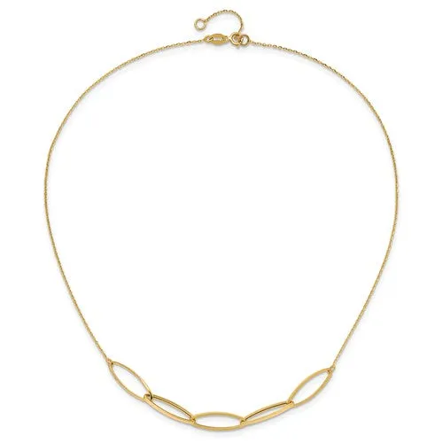 14K Polished Fancy Link Necklace