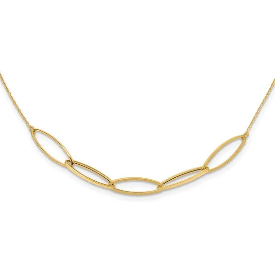 14K Polished Fancy Link Necklace