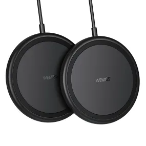 2-Pack WEMISS 10W Max Fast Wireless Charging Pads with Smart Chip