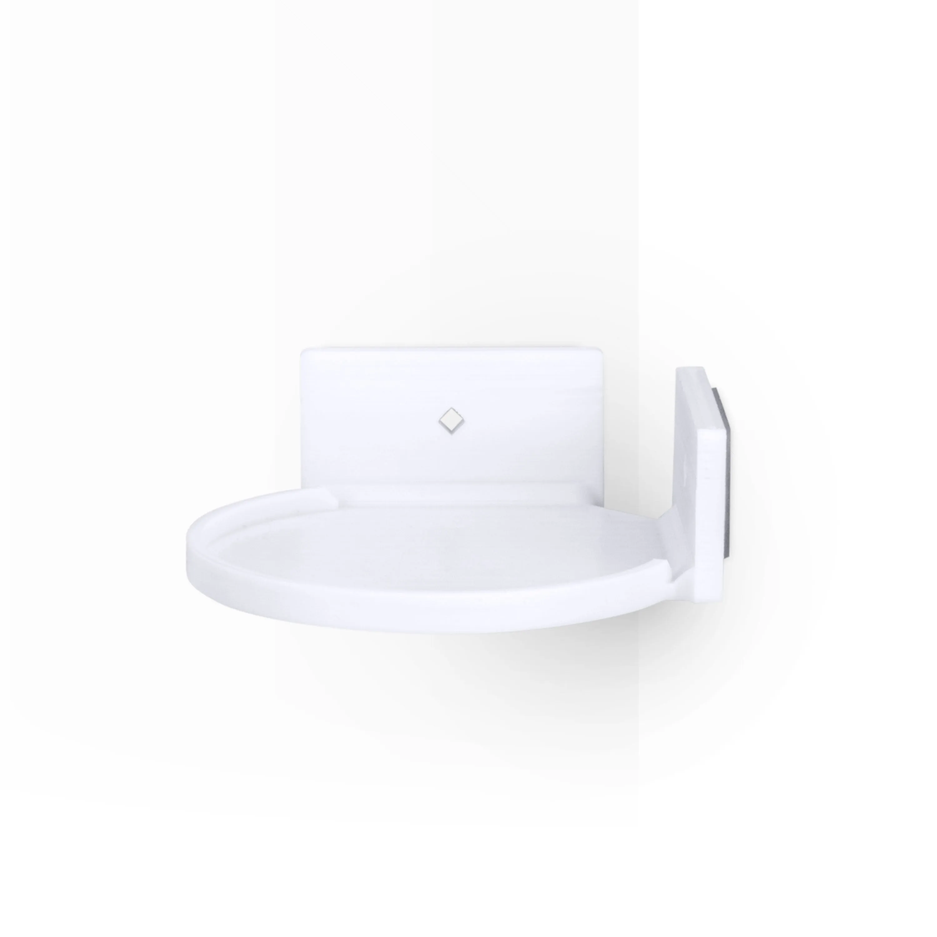 4” Small Floating Shelf, Adhesive & Screw In, For Bluetooth Speakers, Cameras, Plants, Toys, Books & More, Easy to Install Shelves Wall Mount (White)