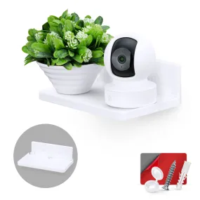 8” Shelf Wall Mount for Speakers, Security Cameras, Baby Monitors, Plants Toys & More, Floating Shelves, Adhesive & Screw-In