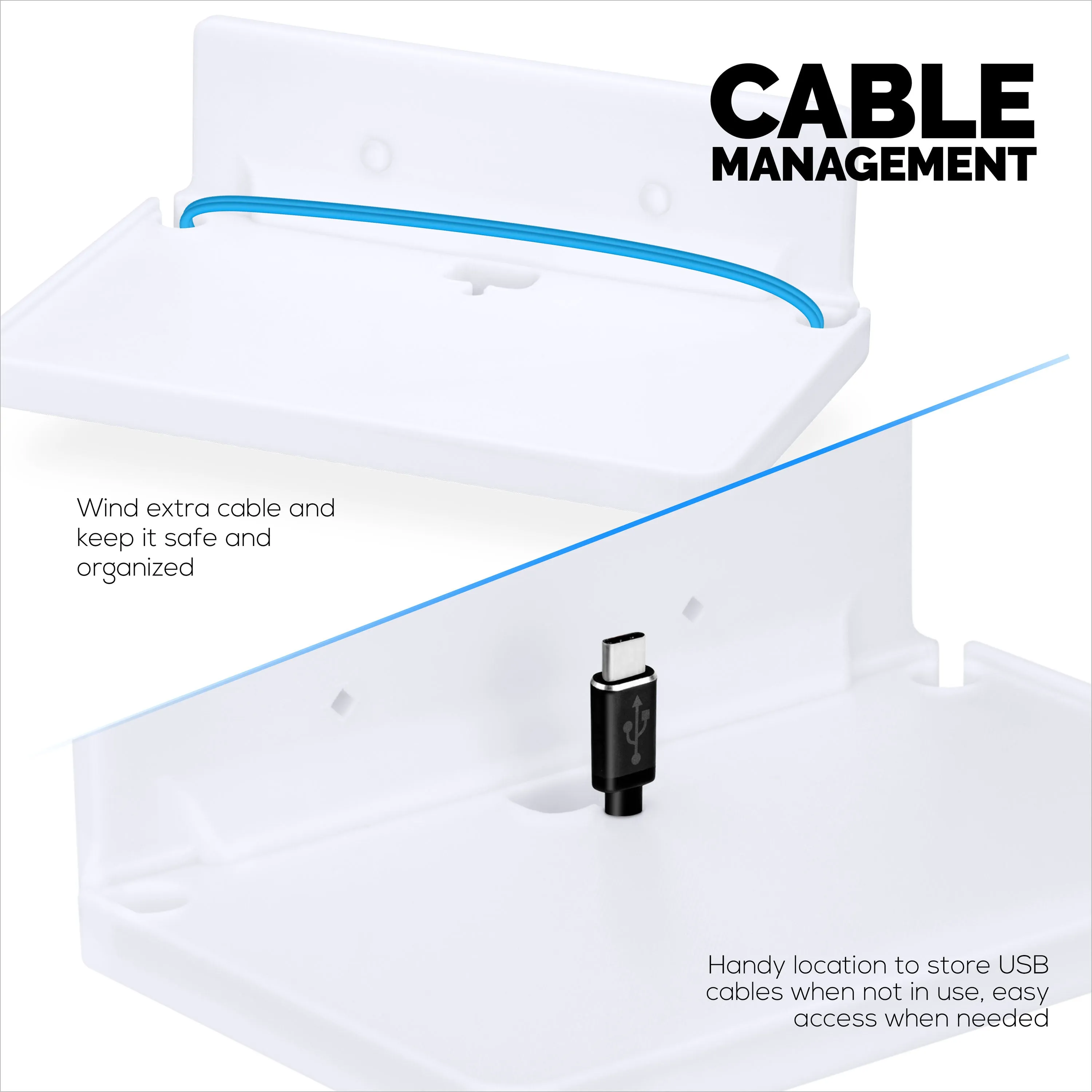 8” Shelf Wall Mount for Speakers, Security Cameras, Baby Monitors, Plants Toys & More, Floating Shelves, Adhesive & Screw-In