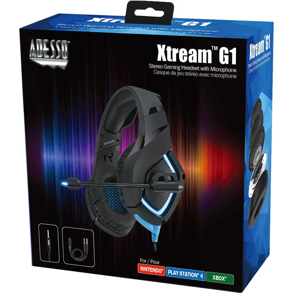 Adesso Stereo Gaming Headphone/Headset with Microphone - Xtream G1