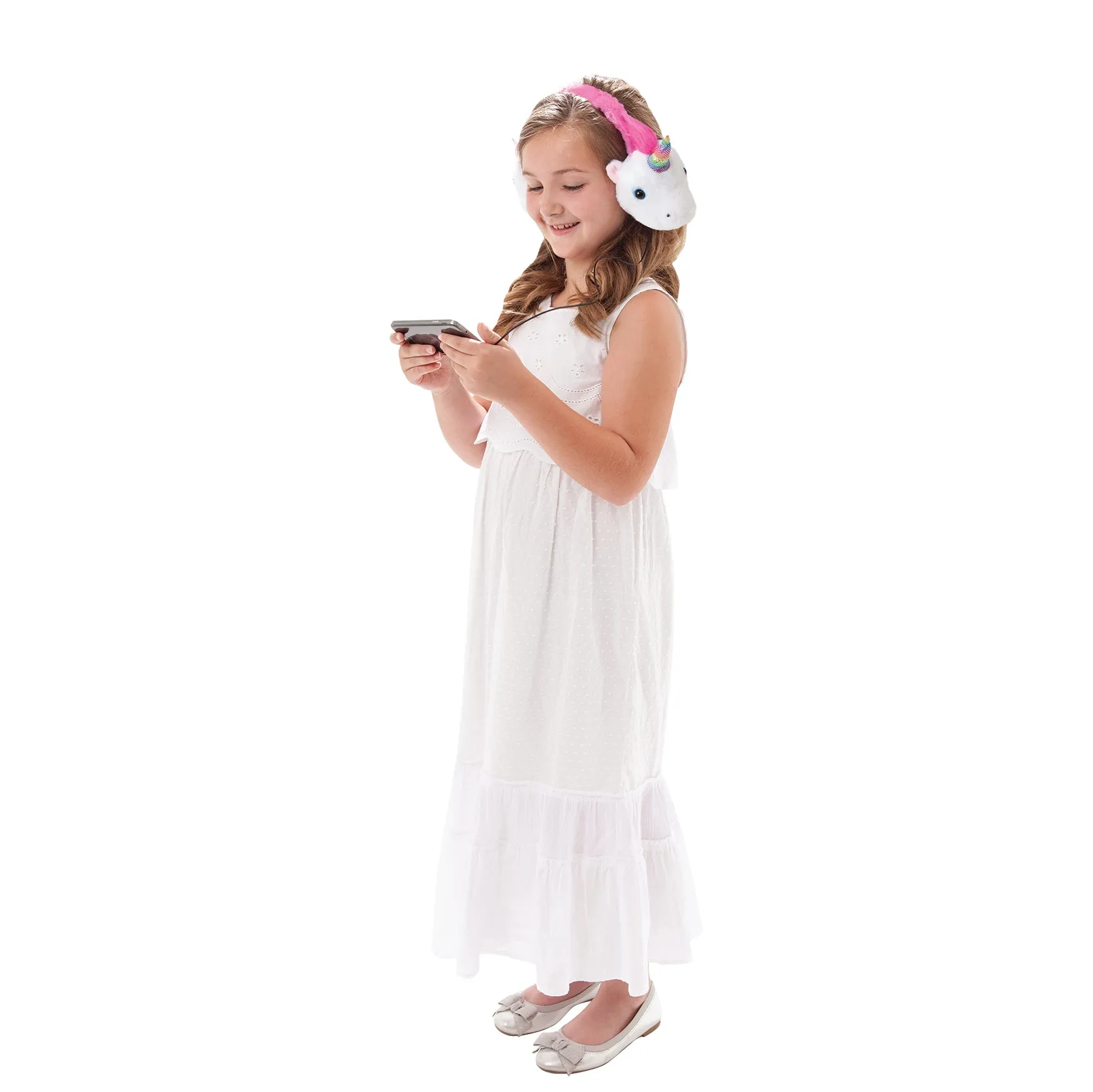 Animalz Ear Headphones Unicorn | Over-the-Ear Headphones | Retractable Headphones Cable