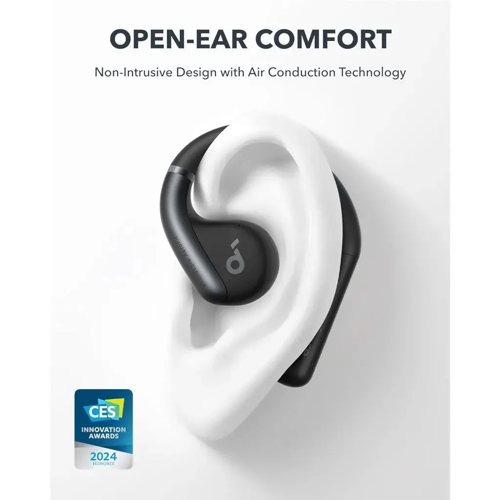 Anker AeroFit A3872 Open-Ear Wireless Bluetooth Earbuds - Sweatproof, Lightweight, Comfort-Fit Earphones