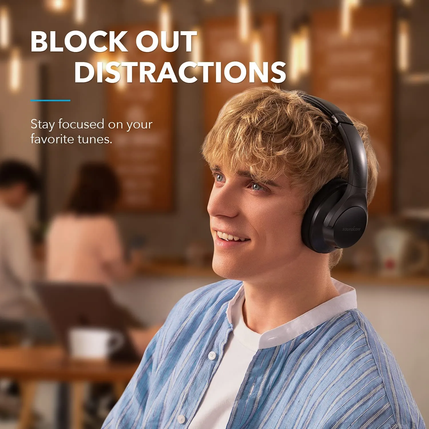 Anker Soundcore Life Q20  Active Noise Cancelling Headphones, 40H Playtime, Hi-Res Audio, Soundcore App, Connect to 2 Devices, Memory Foam Earcups