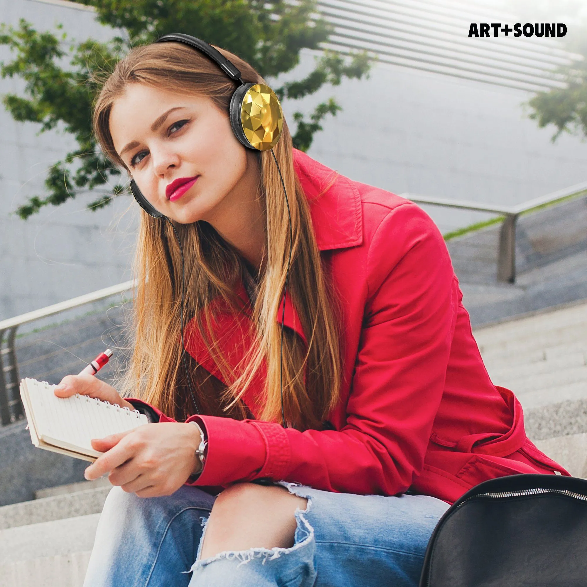 Art & Sound Faceted On-Ear Wired Headphones