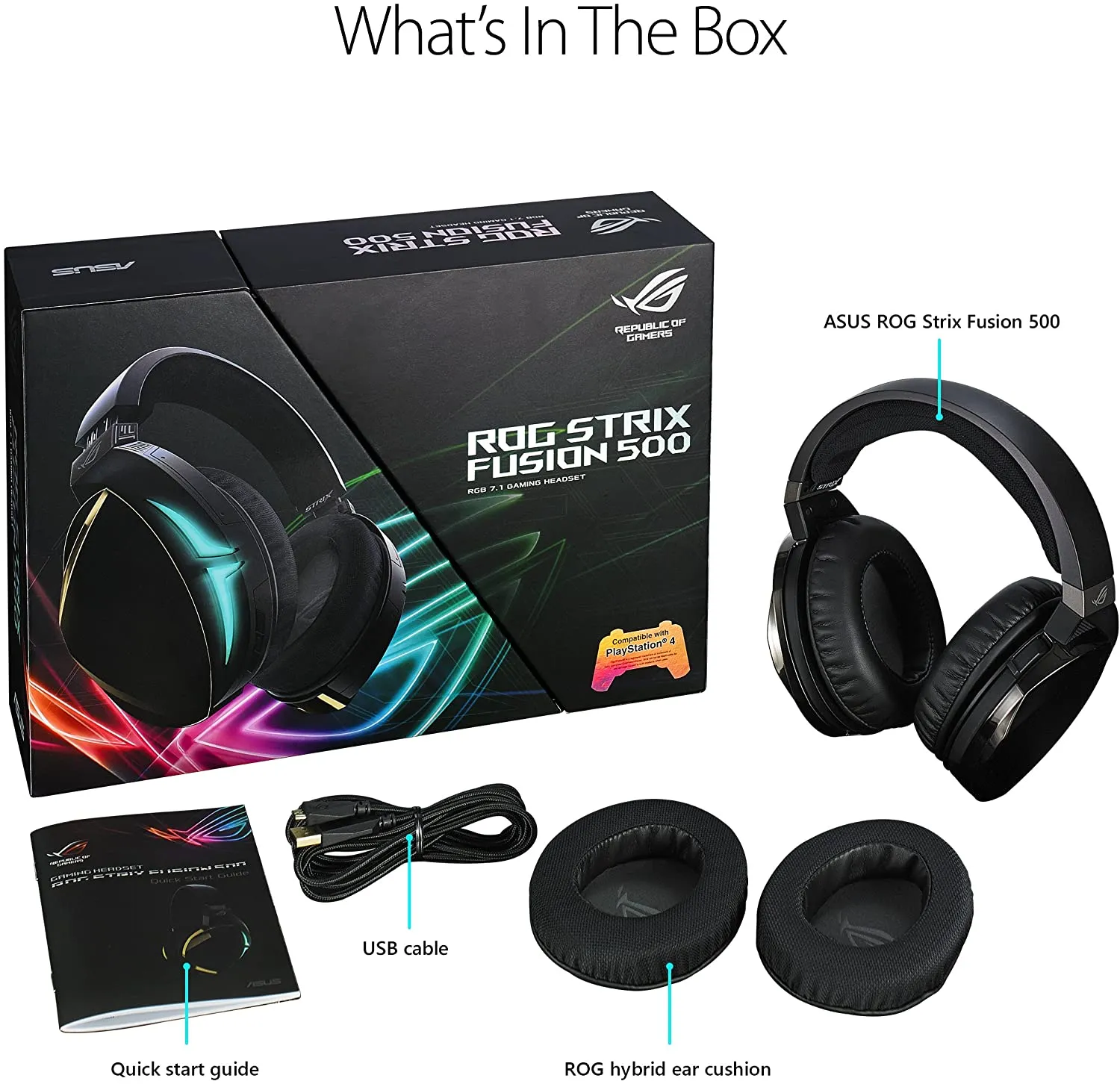 ASUS ROG Strix Fusion 500 Virtual 7.1 LED Gaming Headset with Hi-Fi Grade ESS DAC, ESS Amplifier, Digital Microphone and Aura Sync RGB Lighting