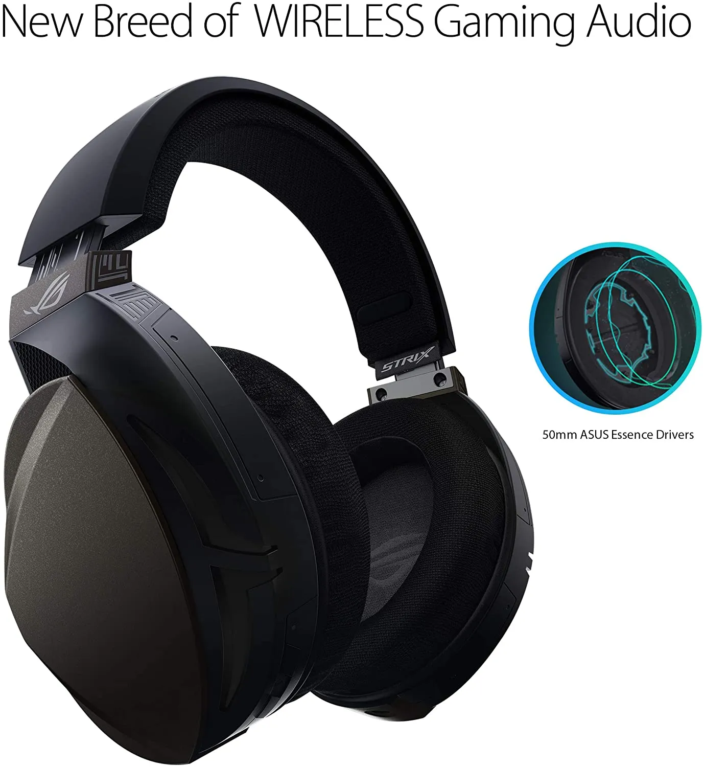 ASUS ROG Strix Fusion Wireless Gaming Headset For PC And PlayStation 4 (PS4) With Dual Channel 2.4GHz Wireless Mini Dongle, Digital Microphone With Auto Mute, And Touch Controls - (Black)