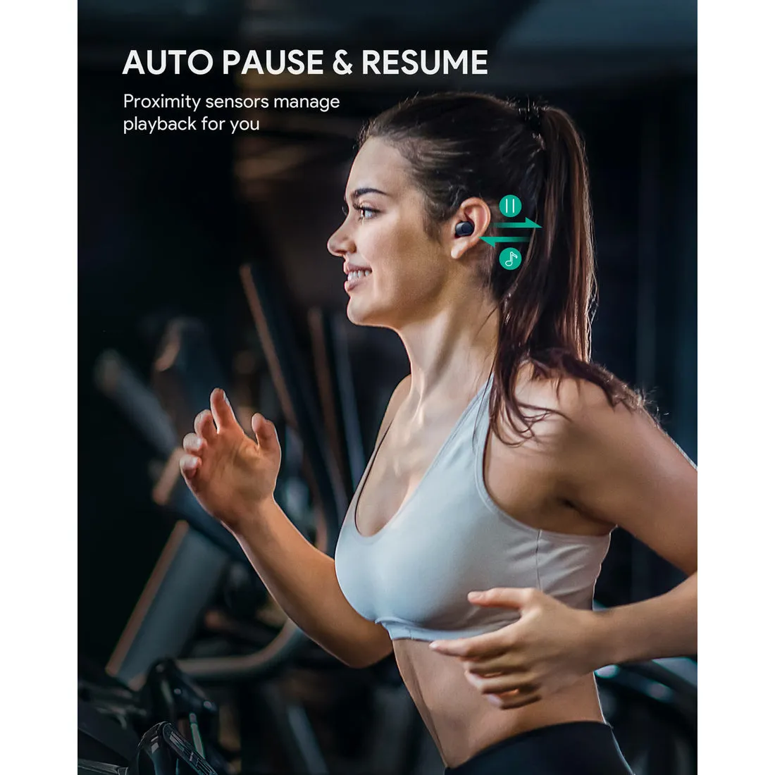 AUKEY EP-T31 True Wireless Earbuds 7mm Titanium Drivers, Low Latency, IPX5, 30H Playtime, Wireless Charging