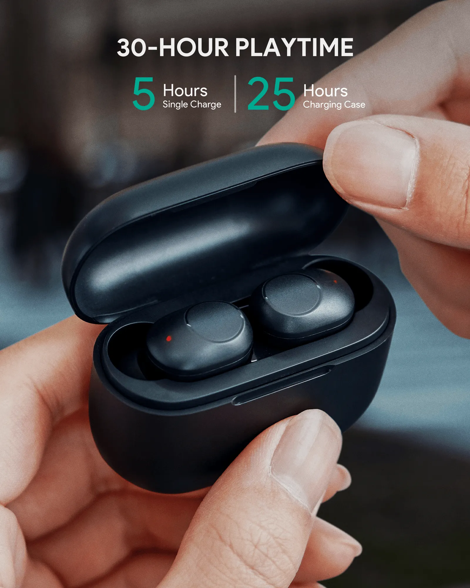 AUKEY EP-T31 True Wireless Earbuds 7mm Titanium Drivers, Low Latency, IPX5, 30H Playtime, Wireless Charging