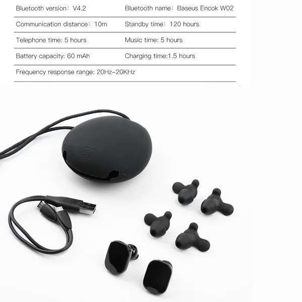 Baseus Premium Bluetooth Noise-Reducing Sports Headphones W02