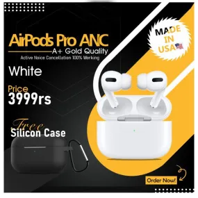 Branded Airpods Pro ANC | Active Noise Cancellation | GOLD Quality   Free Silicon Case