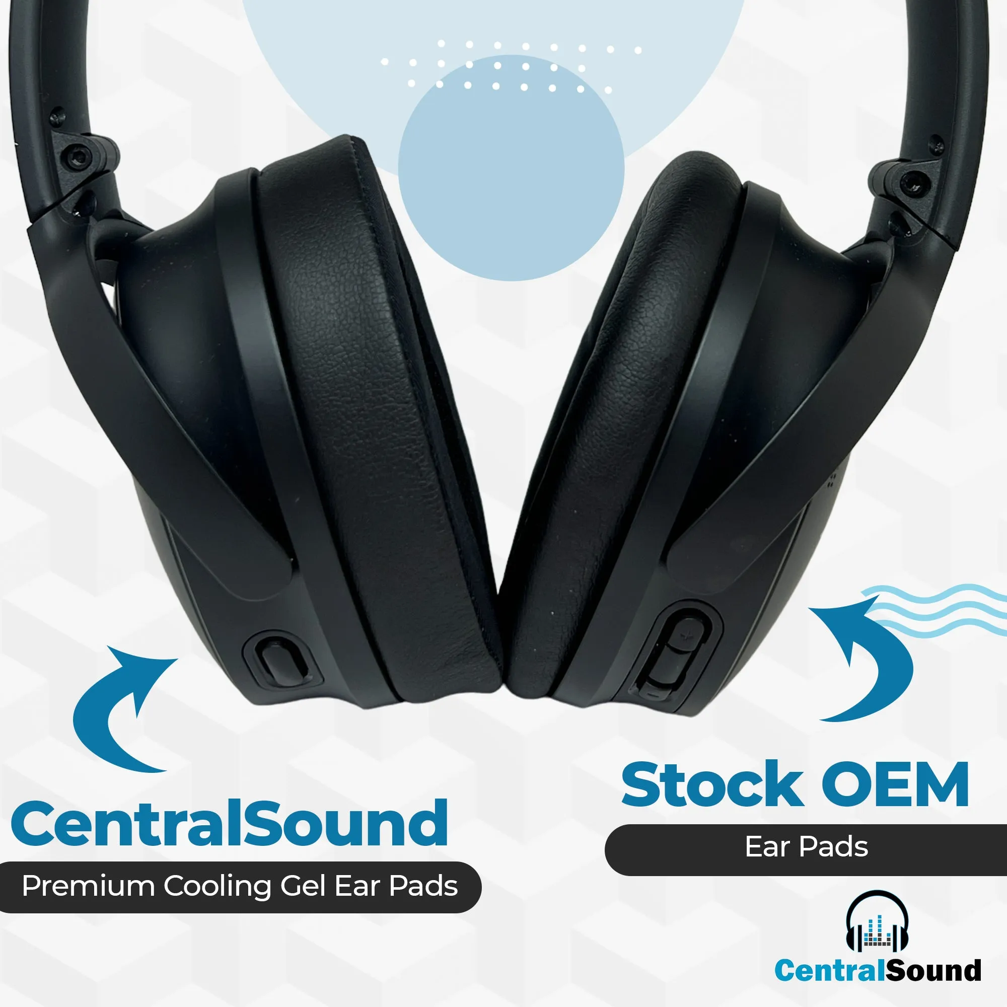 CentralSound Coolers Bose SoundLink Around-Ear Wireless II AE1 AE2 AEII BA2 Cooling Gel Ear Pad Replacement Cushions with Memory Foam