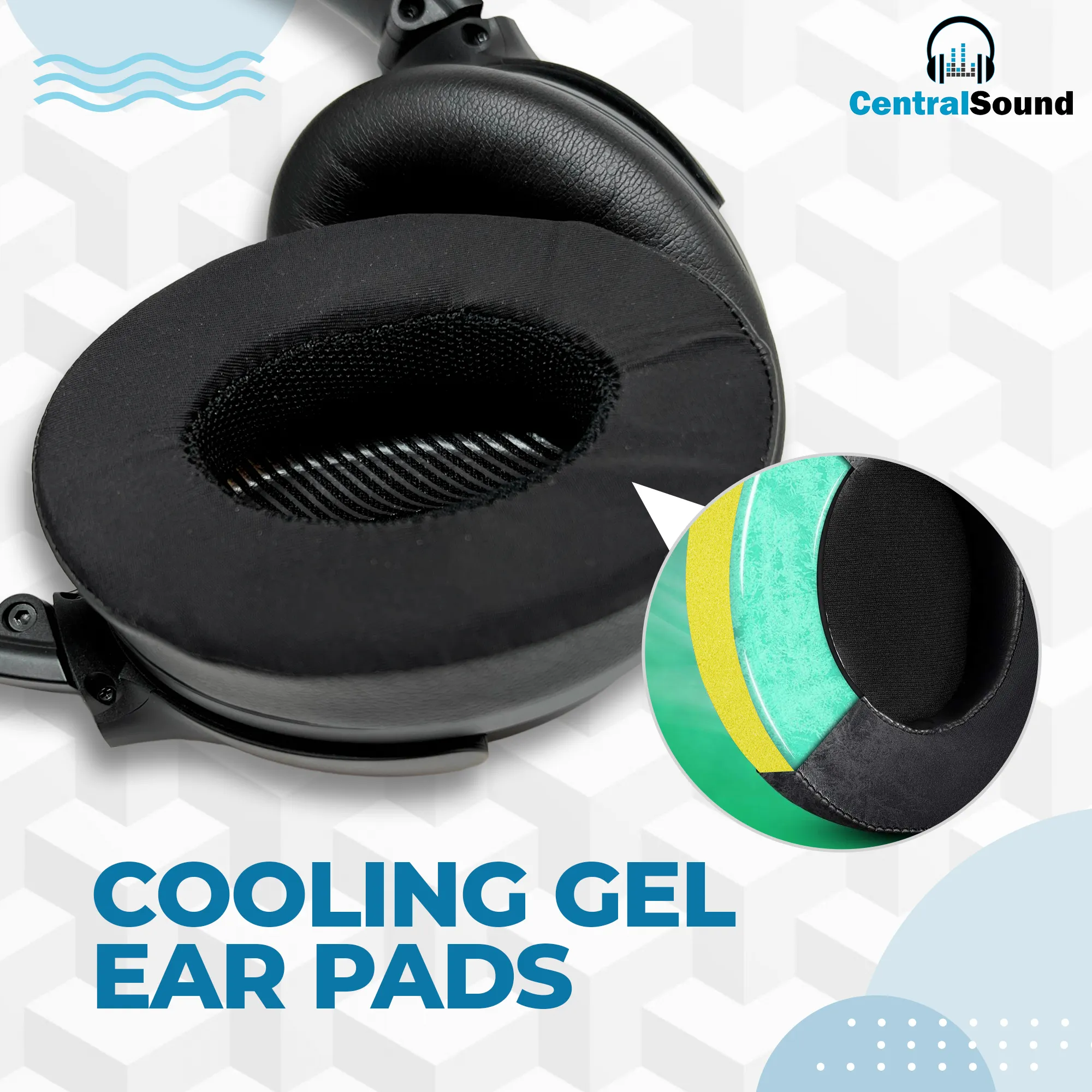 CentralSound Coolers Bose SoundLink Around-Ear Wireless II AE1 AE2 AEII BA2 Cooling Gel Ear Pad Replacement Cushions with Memory Foam