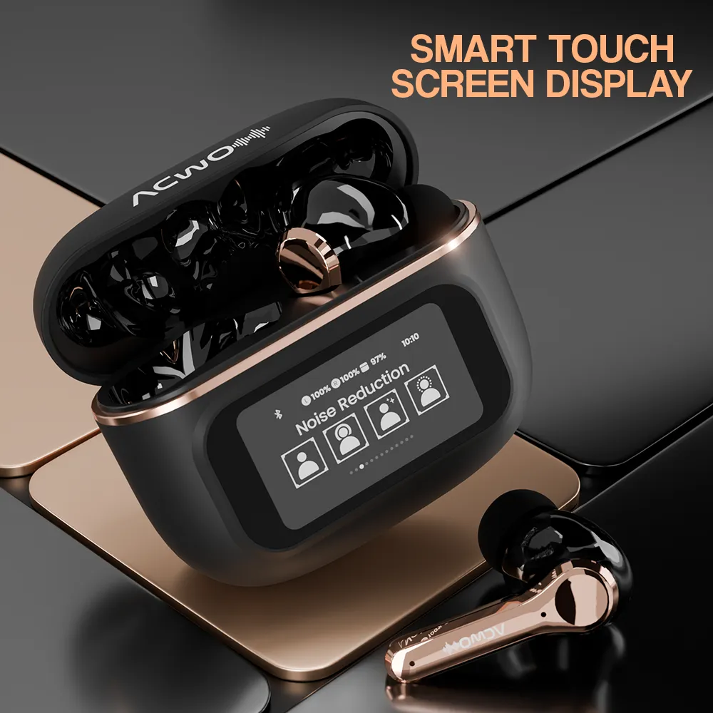 DwOTS Touch : Smart Touch Screen Display White TWS Earbuds