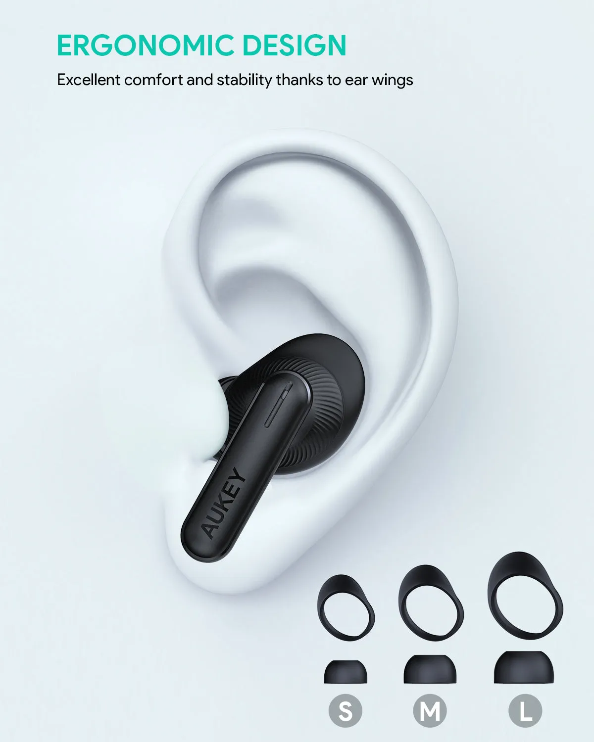 EP-N8 True Wireless Earbuds 30H, 3-mic, IPX7 Water Resistant, Bluetooth 5.2, Wireless Charging