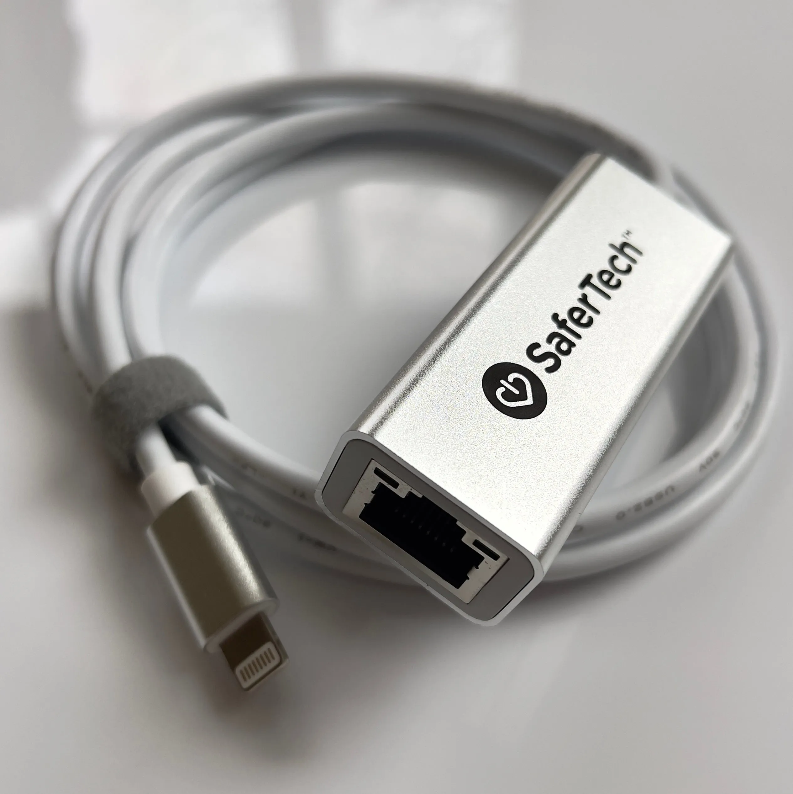 Fast Grounded Lightning Ethernet Adapter. Use iPhone Online with NO Radio Frequency EMF