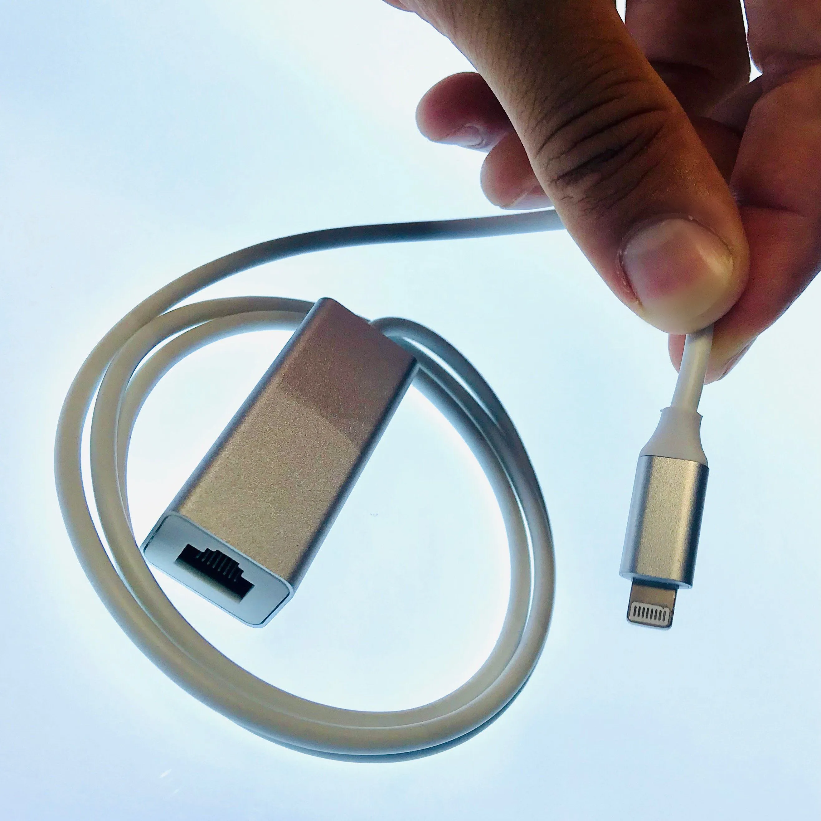 Fast Grounded Lightning Ethernet Adapter. Use iPhone Online with NO Radio Frequency EMF