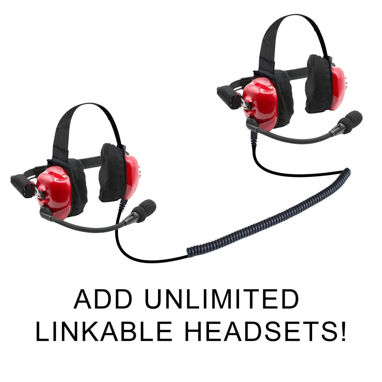 H80 Track Talk Linkable Intercom Headsets -PAIR - NASCAR or Circle Track