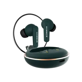 Hammer Airflow Plus TWS Earbuds with Bluetooth 5.1 and Smart Touch Control (Emerald Green)