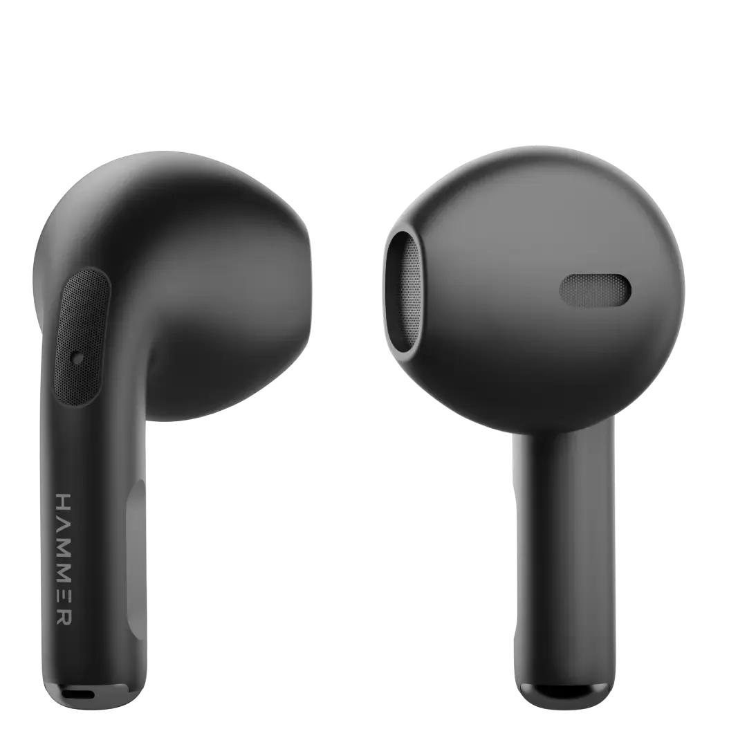 Hammer KO Mini Bluetooth Earbuds with Touch Controls and Voice Assistant (Black)