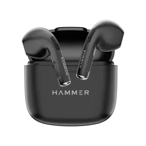 Hammer KO Mini Bluetooth Earbuds with Touch Controls and Voice Assistant (Black)