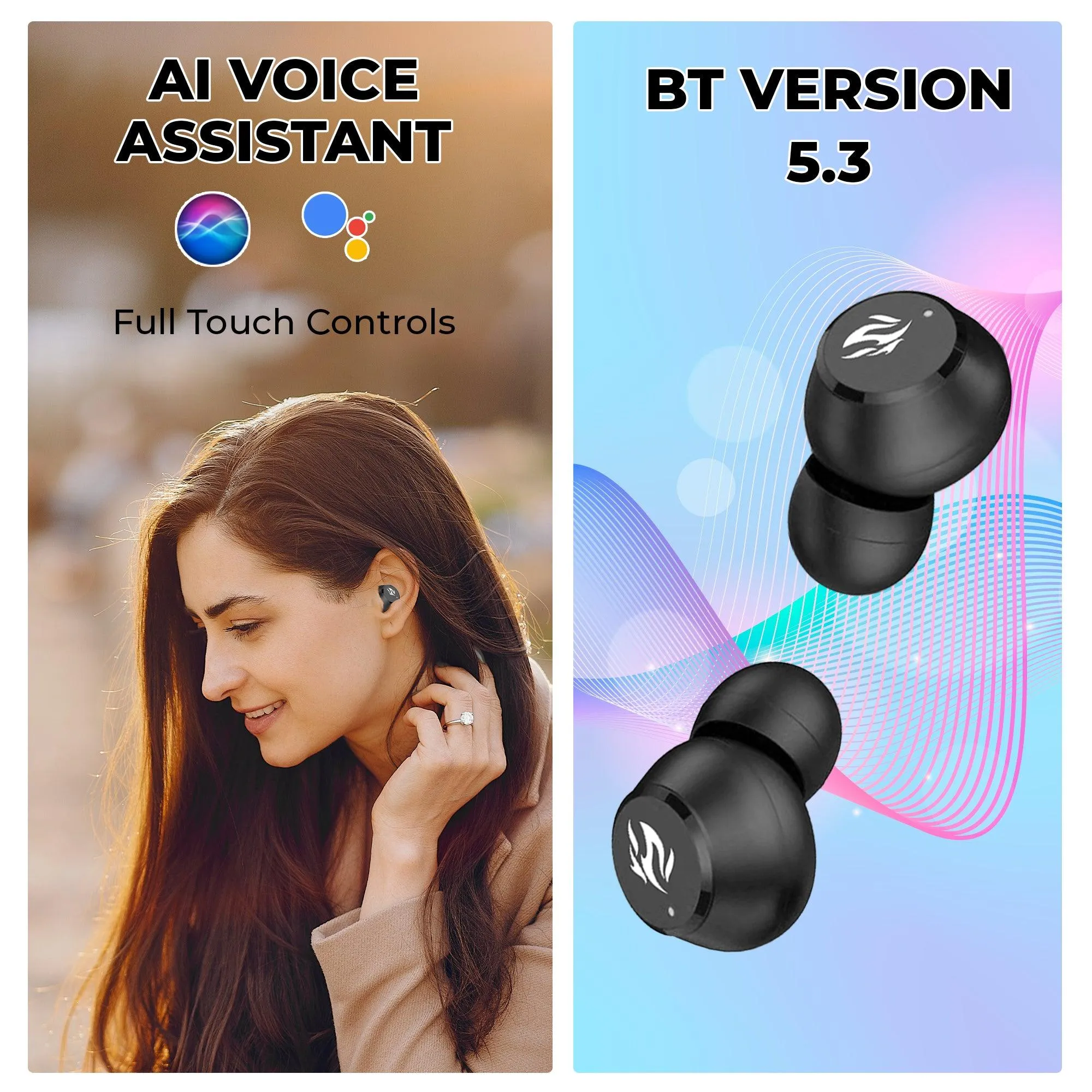 iNFiRe FireBud 62 True Wireless EarBuds upto 15 Hours PlayTime ,Led Display ,5.3 BT Version , IPX 5