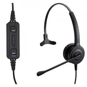 Enhanced IPN Entry-Level USB Headset - Monaural/Binaural with Noise-Canceling Microphone and In-Line Call, Volume, Mute Controls (Models IPN-U1/U2)