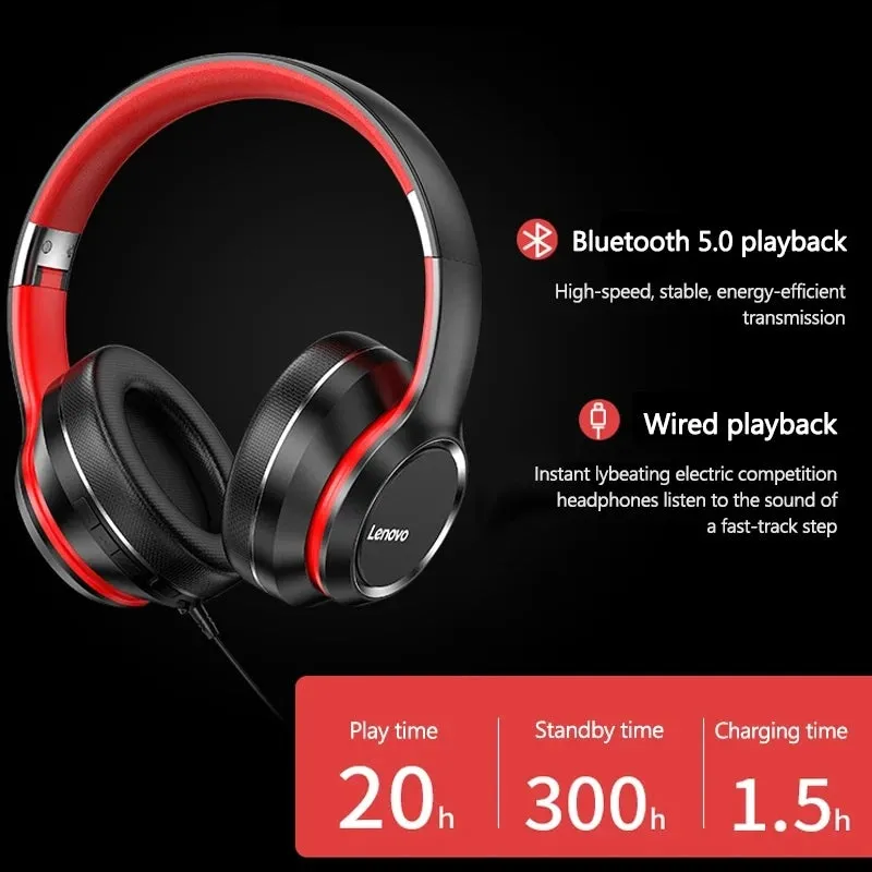 Lenovo HD200 Bluetooth Over-ear Foldable Earphones