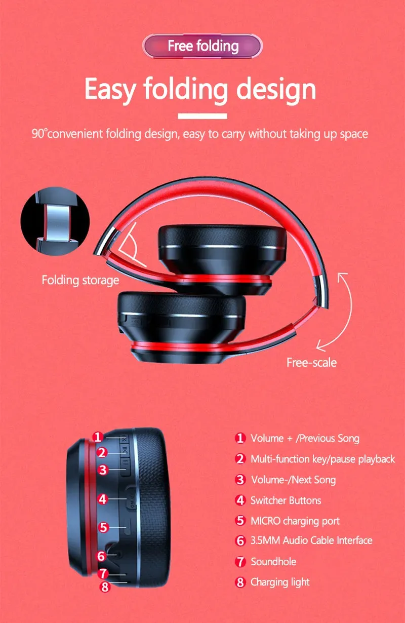 Lenovo HD200 Bluetooth Over-ear Foldable Earphones