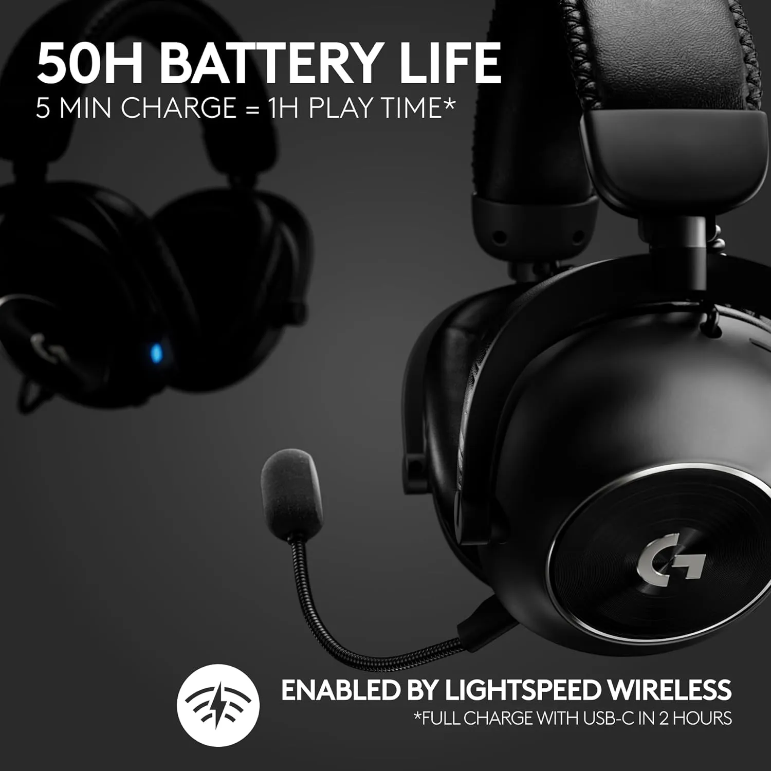 Logitech G PRO X 2 LIGHTSPEED Wireless Gaming Headset | Detachable Boom Mic | 50mm Graphene Drivers | Bluetooth