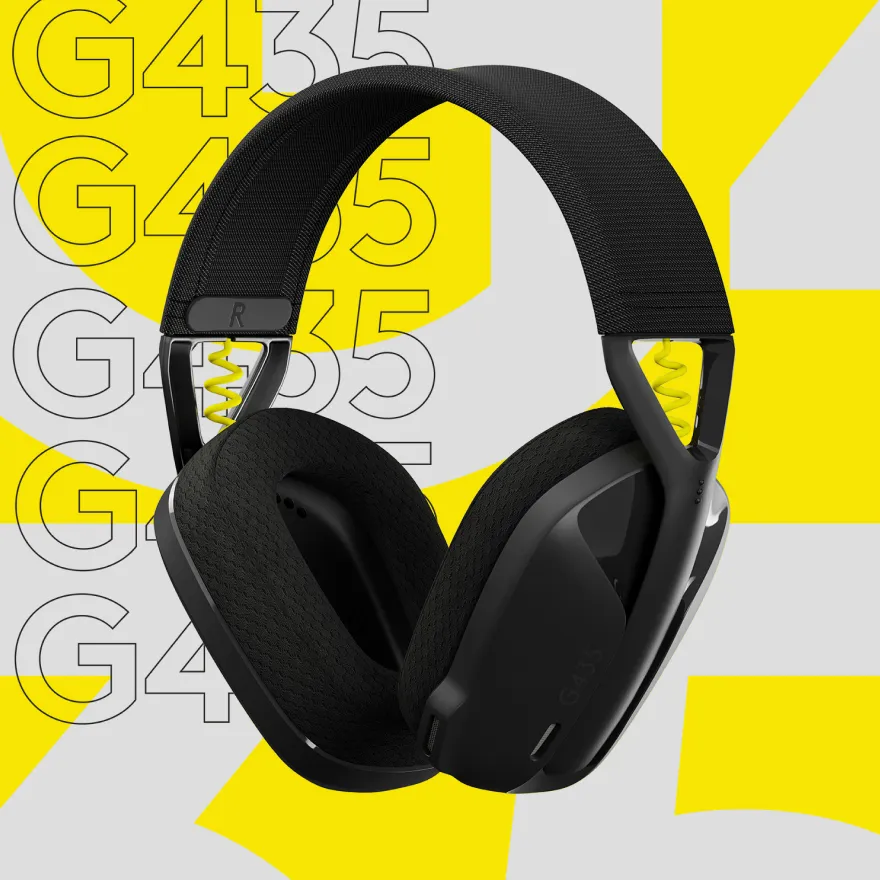 Logitech G435 LIGHTSPEED Wireless Gaming Headset | LightWeight Headset | Over Ear Headphones with Mic