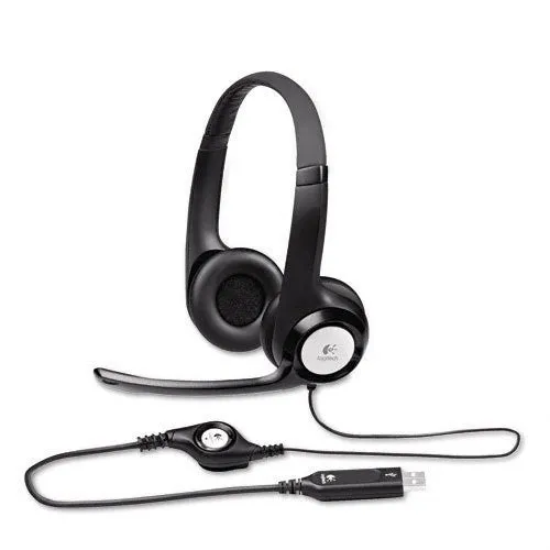 Logitech H390 Binaural USB Headset - 981-000014 - Straight corded USB, NO QD