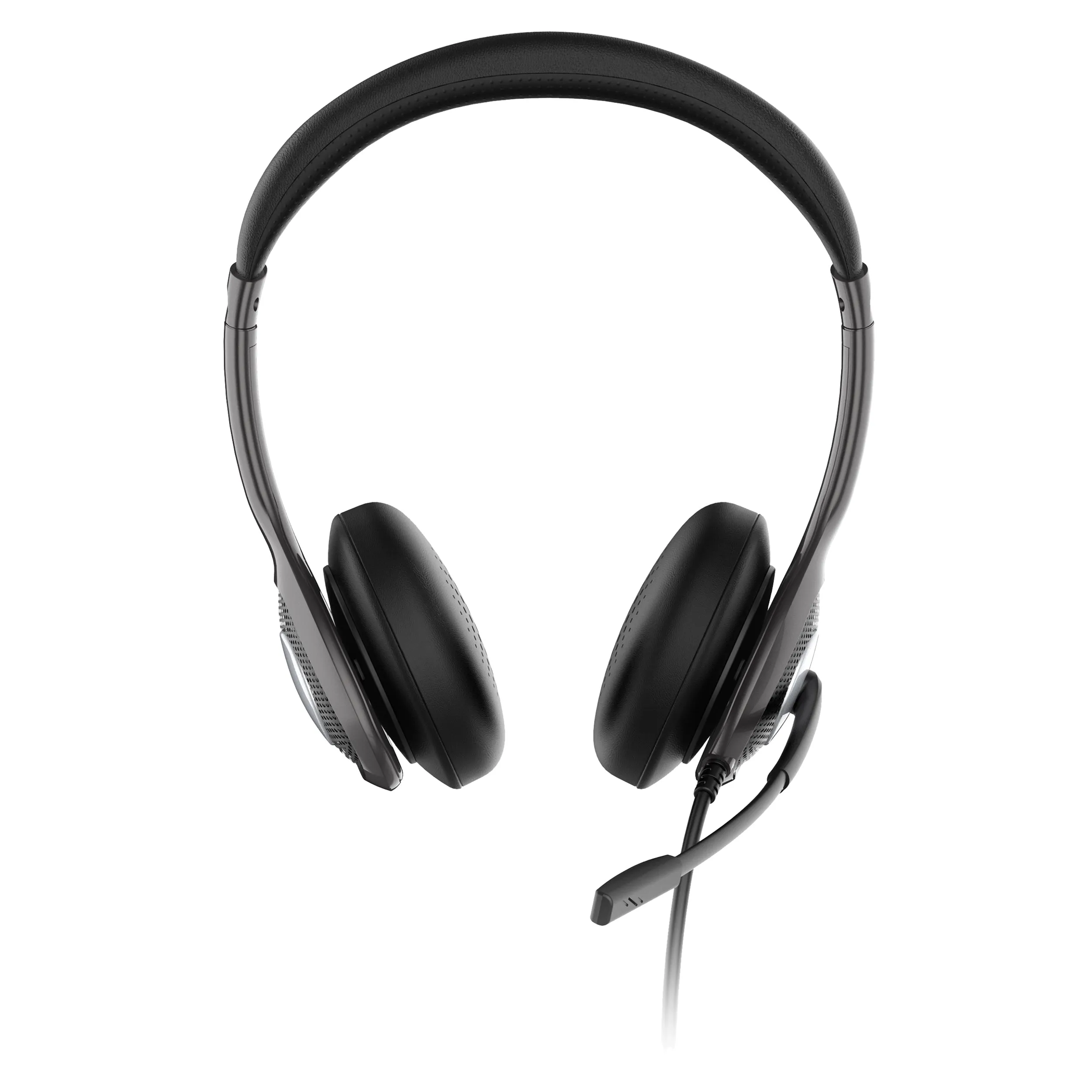 m360 Connect USB Stereo Headset with Boom Mic - Noise Reduction Microphone- Protein Leather Ear Cushions - In-Line Volume Controls - Mute button - Black - HS5600SU