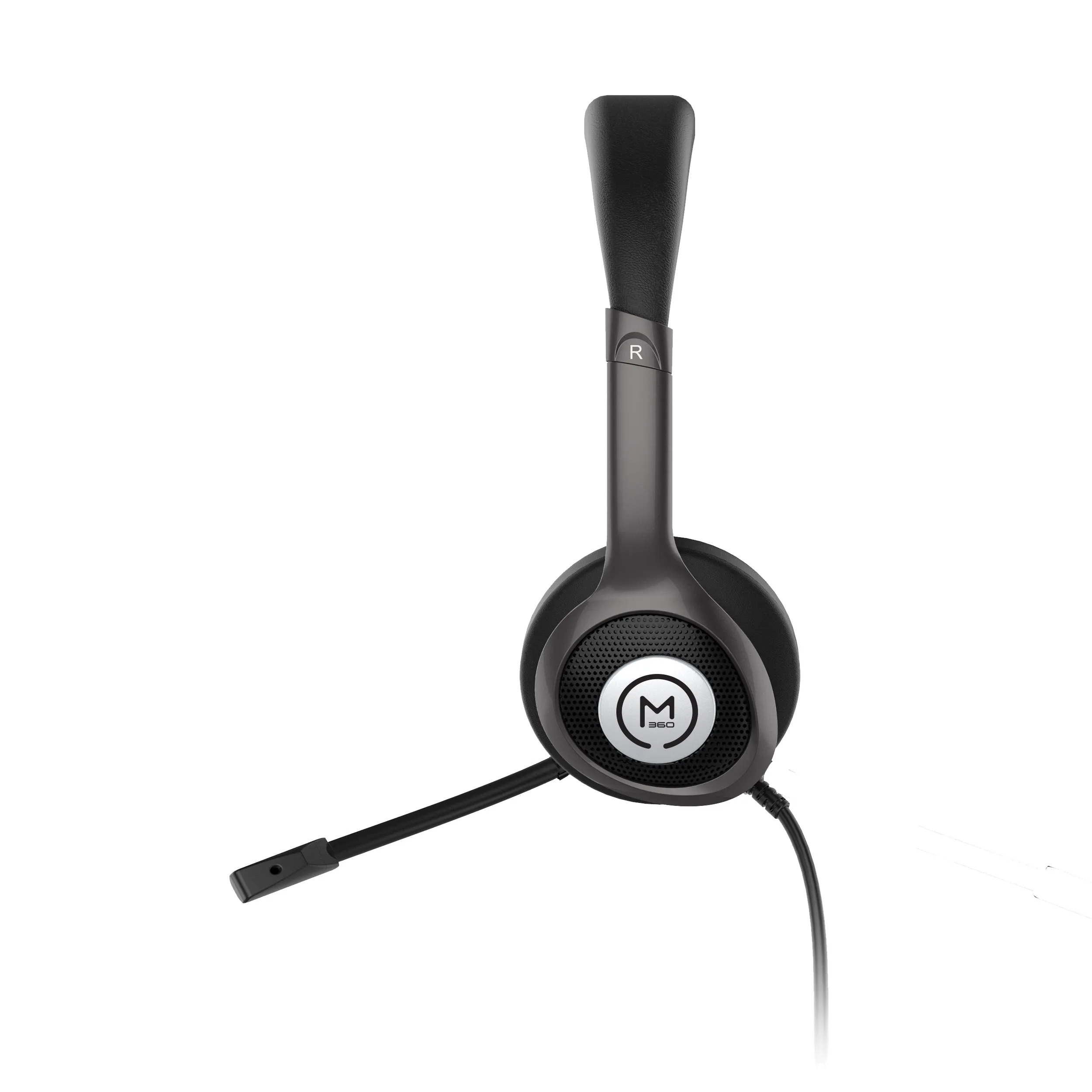 m360 Connect USB Stereo Headset with Boom Mic - Noise Reduction Microphone- Protein Leather Ear Cushions - In-Line Volume Controls - Mute button - Black - HS5600SU