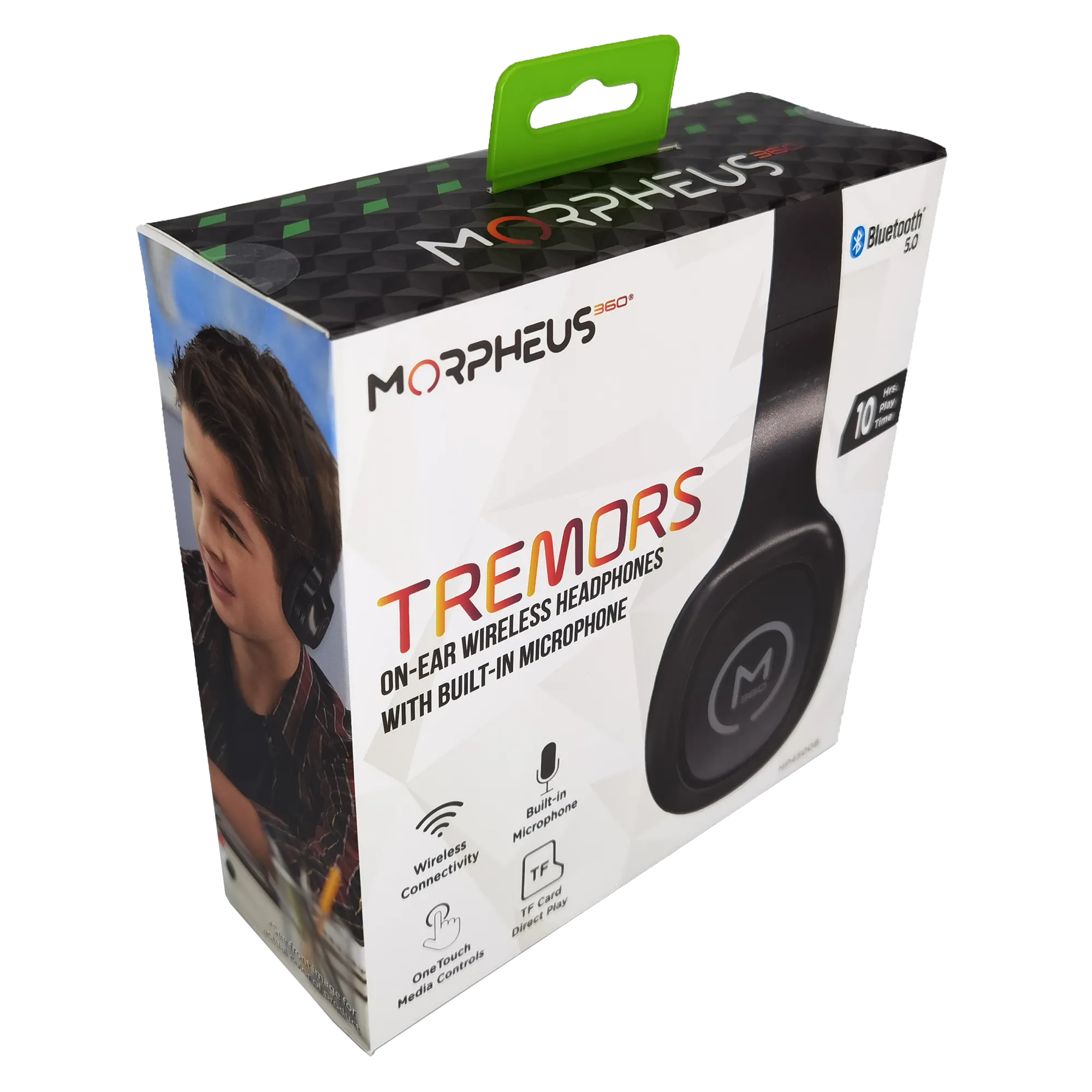 m360 Tremors Wireless on-ear Headphones, Bluetooth Headphones with Microphone, 10H Playtime, HiFi Stereo, Deep Bass, Stereo Headset HP4500B