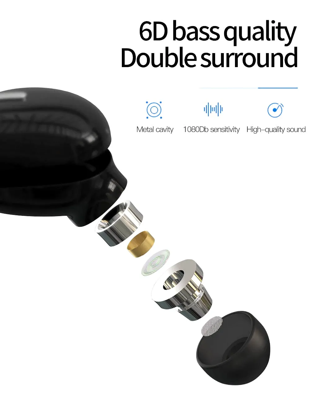 Mini Wireless V5.0 Bluetooth Earphone (Noise-Reduction, HD, 10 Days Standby Time)