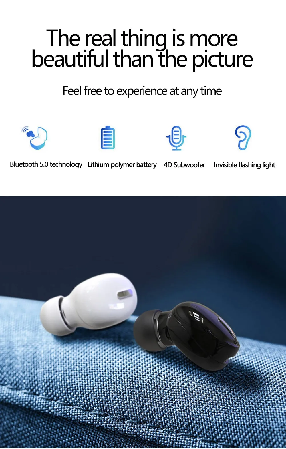 Mini Wireless V5.0 Bluetooth Earphone (Noise-Reduction, HD, 10 Days Standby Time)