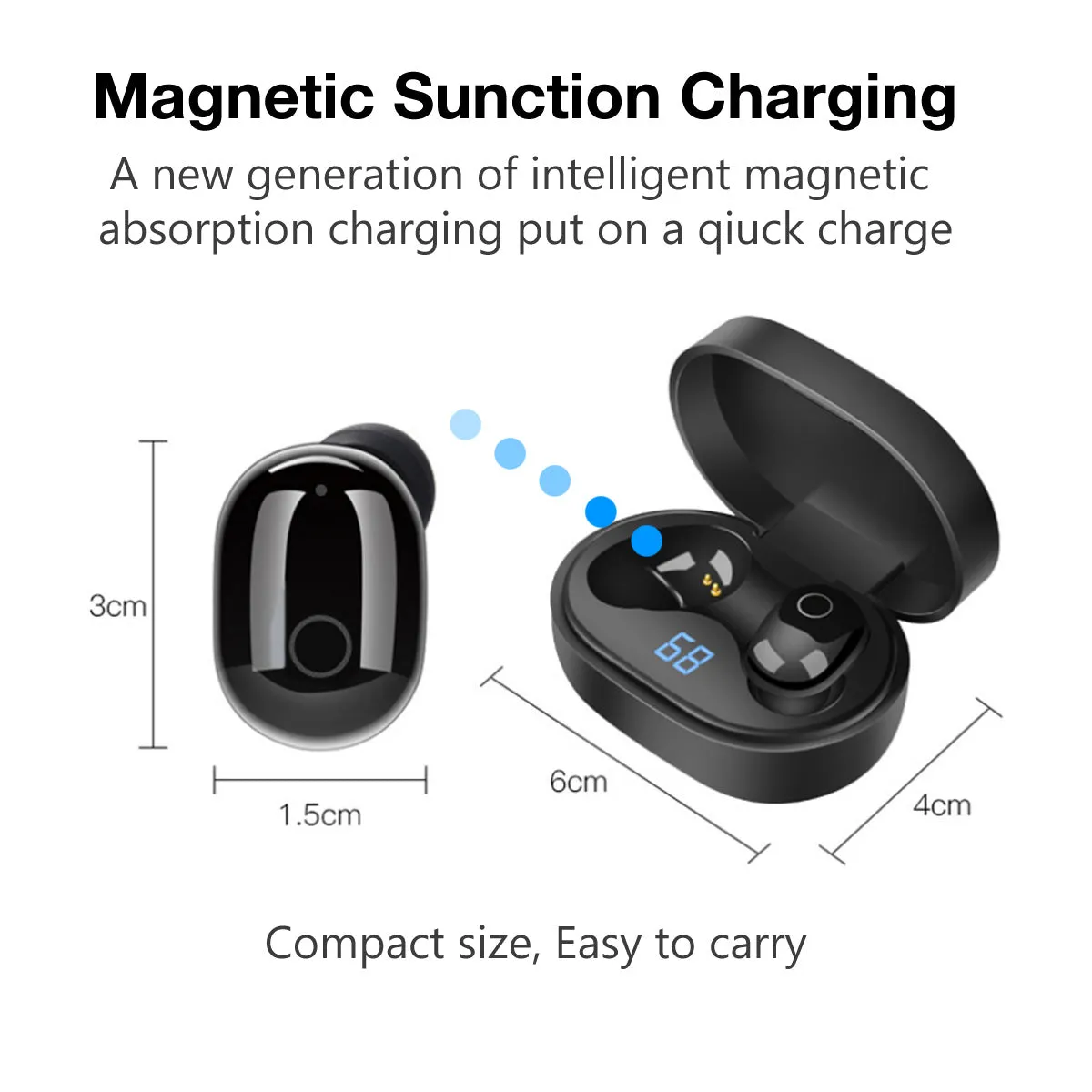 Model: DT-8 -Alpha Digital- Wireless Ear-buds w/ Noise Cancel Feature- Tru-Wireless Sound, Dust/Waterproof and Long Battery Life