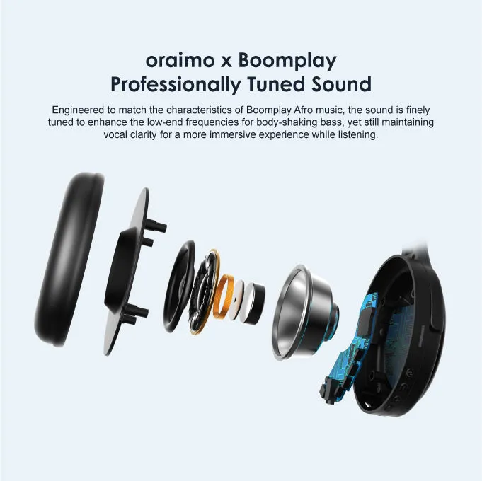 oraimo BoomPop Over-Ear Bluetooth Wireless Headphone - oraimo x boomplay Collaboration - Limited Edition