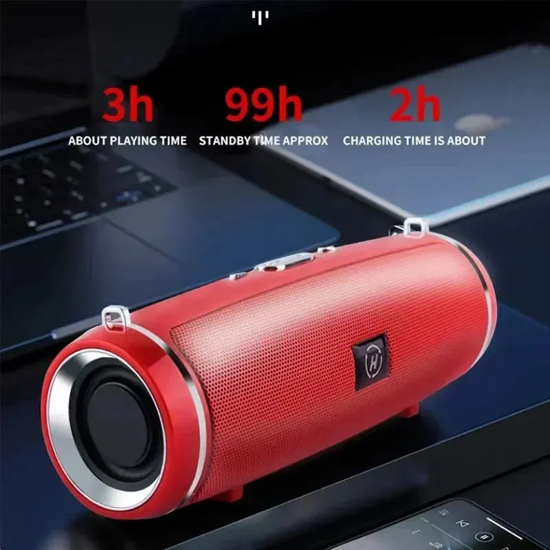 Portable Wireless Bluetooth Speaker IPX7 Waterproof Outdoor HIFI Pillar Speaker Subwoofer Stereo Speaker FM Radio TF Boom Box