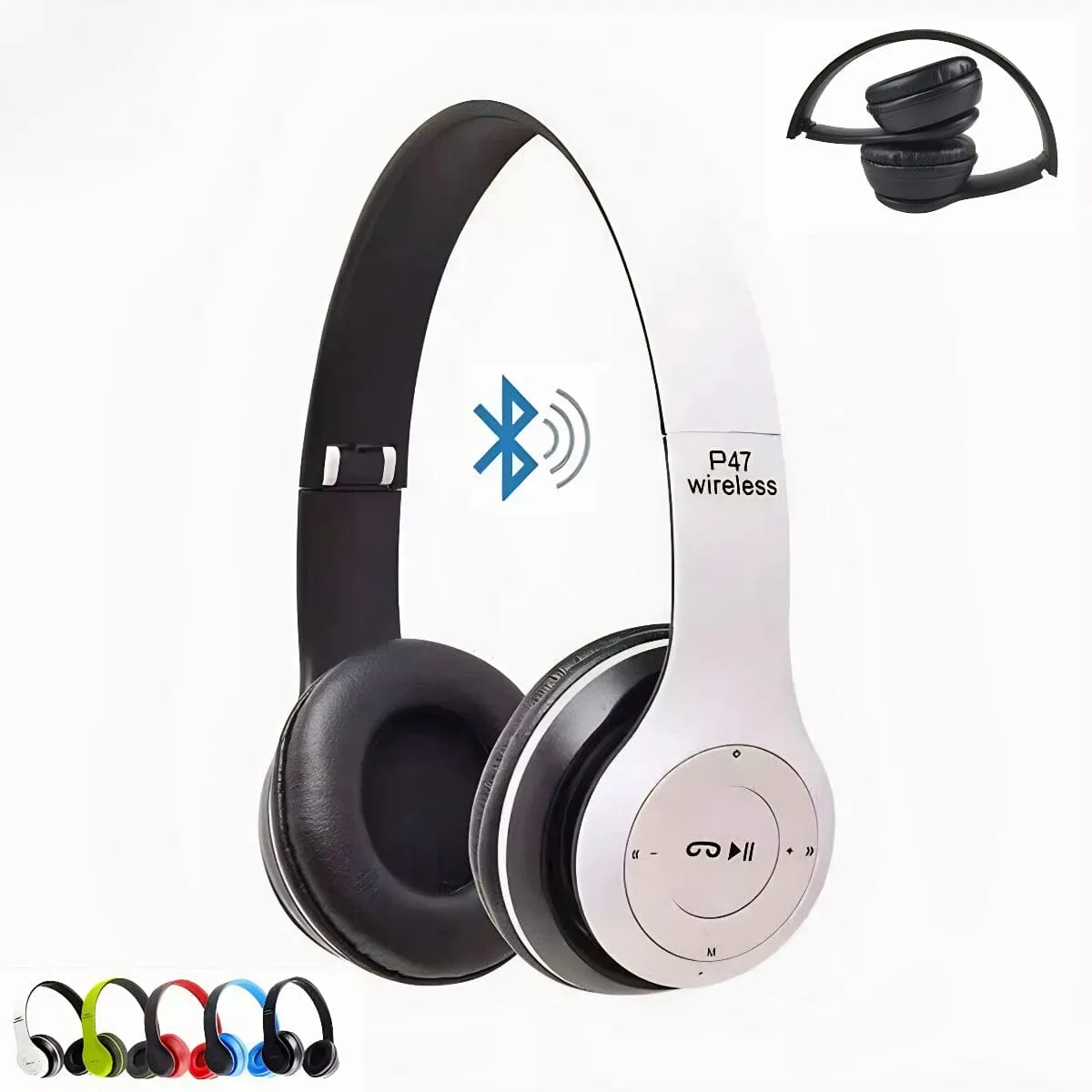 SMAXPro™ Foldable On-Ear Bluetooth Headphones w/ Mic: Super Bass Deep, Lightweight, Over Ear Wireless/Wired Headset