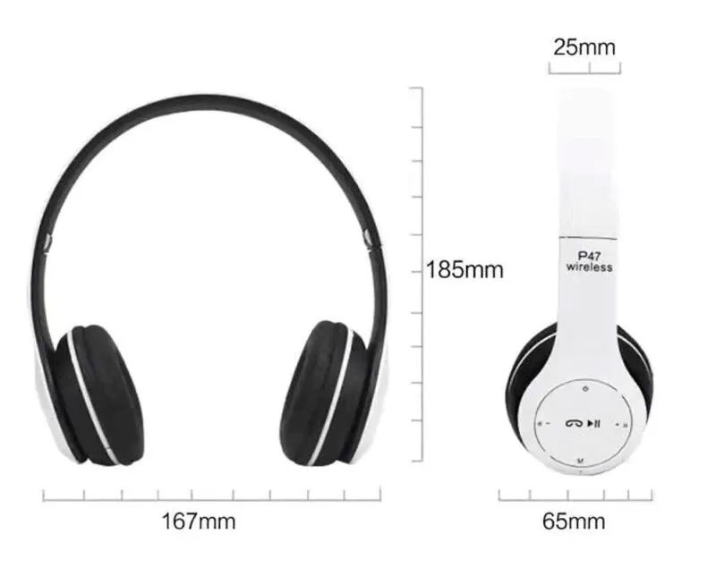 SMAXPro™ Foldable On-Ear Bluetooth Headphones w/ Mic: Super Bass Deep, Lightweight, Over Ear Wireless/Wired Headset