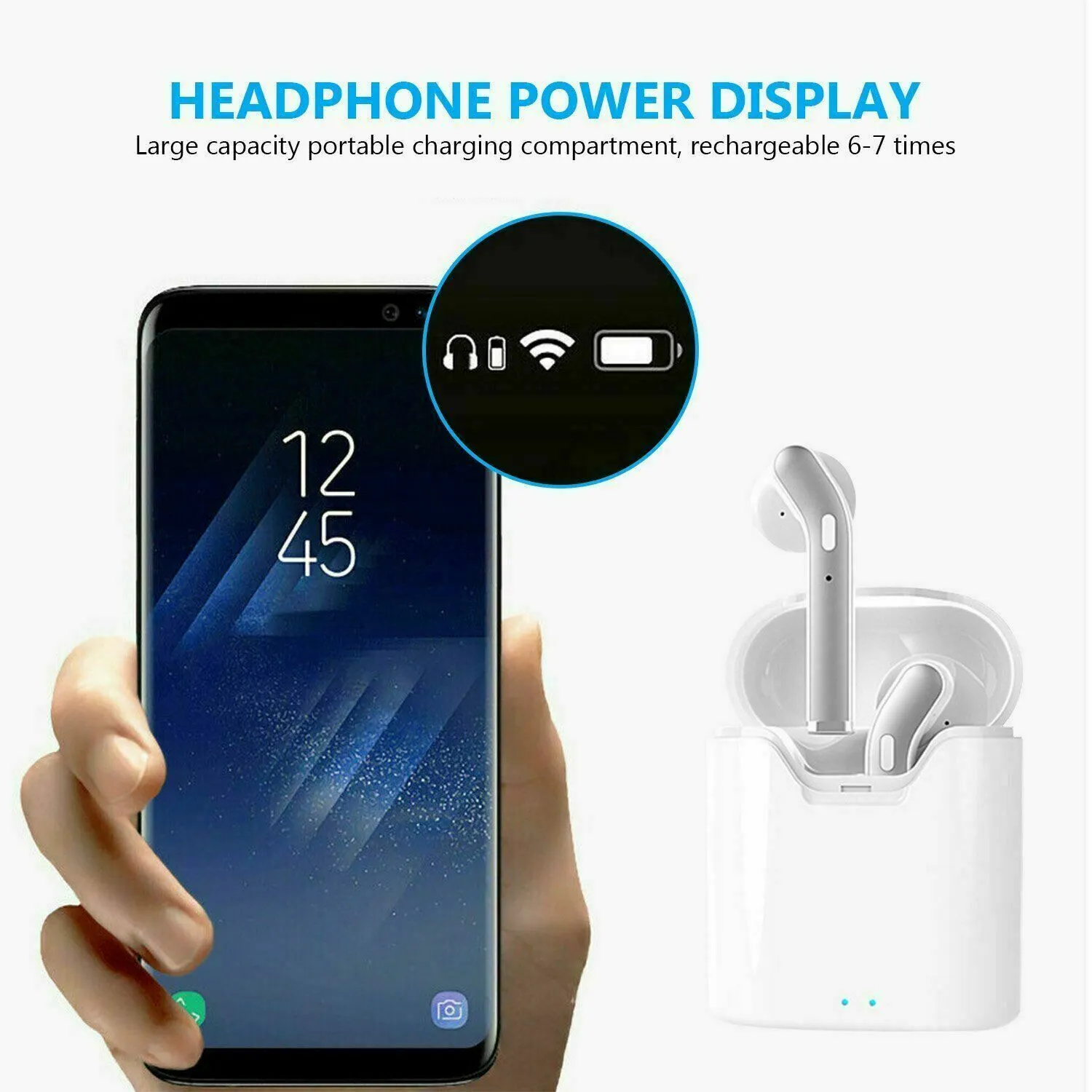 SMAXPRO™ HD Waterproof Bluetooth Earbuds: Charging Case & Mic (iOS/Android Wireless Earphones)