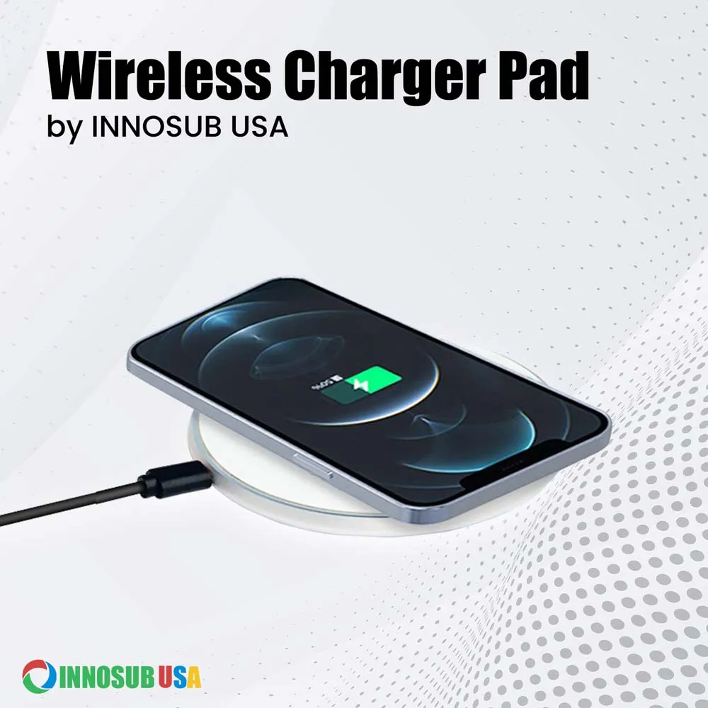 Sublimation Wireless Charger Pad – 10W Sublimation Fast Charge LED Pad Compatible with iPhone, Samsung